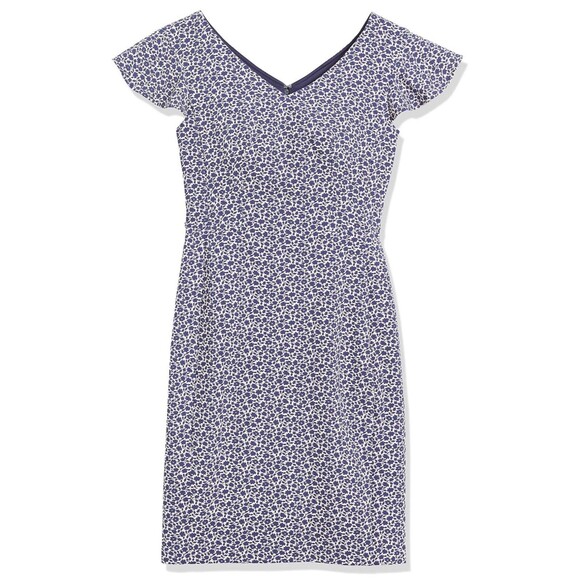 Lark & Ro Women's Ditsy Floral Flutter Cap Sleeve Double V Neck Sheath Dress 4 - Picture 4 of 10